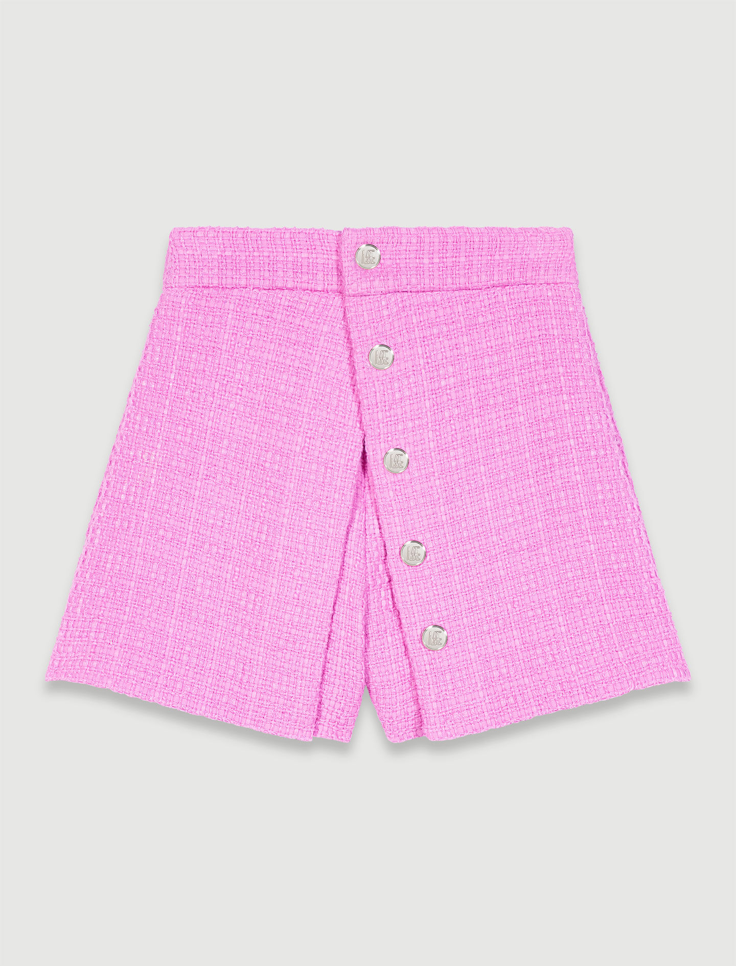 Geplooide tweed shorts - Roze