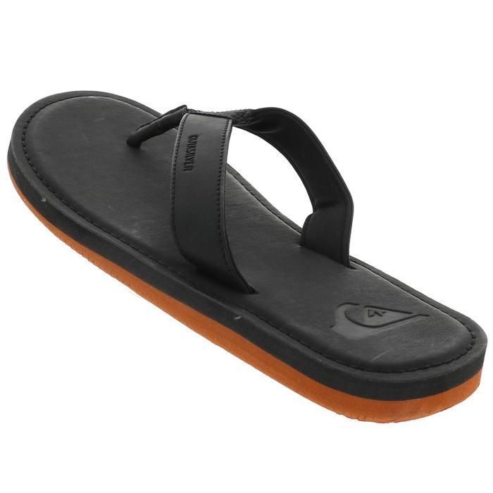 Men's Flip-Flops - Quiksilver - Molokai Nubuck - Black - Non-Slip - Suede-Nubuck