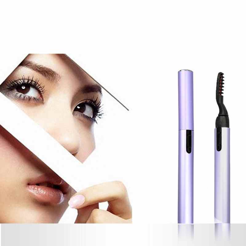 Piega ciglia elettrico professionale riscaldato a riscaldamento rapido, colore viola? Piega ciglia naturale, per ciglia lunghe, strumento per il trucco e la bellezza degli occhi.