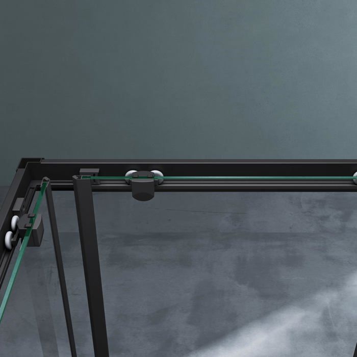 Box doccia Mai & Mai® nero 75x90 cm, due ante scorrevoli, vetro temperato trasparente RAV16K