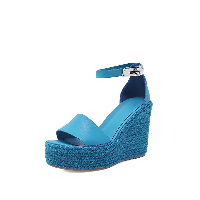 Roman style wedge with women's sandals feet nude with fish mouth women's shoes rubber sole sexy women's sandals