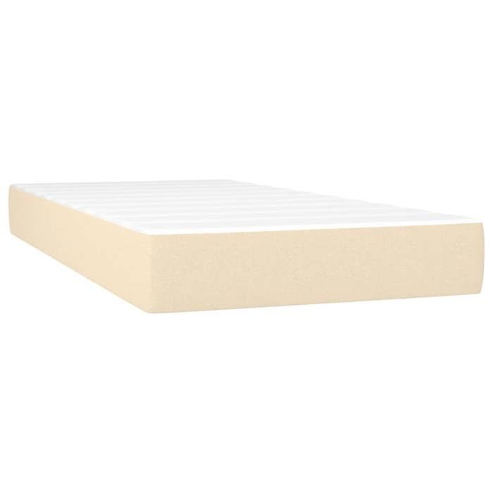 Estrado de ripas com colchão - Creme - 90x200 cm - Máximo relaxamento - Cabeceira incluída