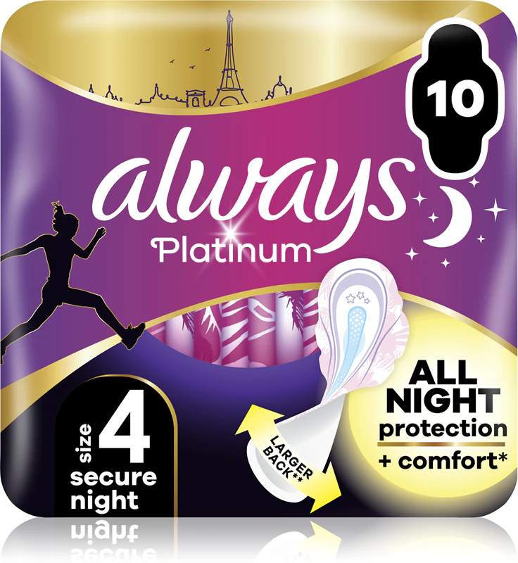 Absorventes Always Platinum Secure Night Tamanho 4