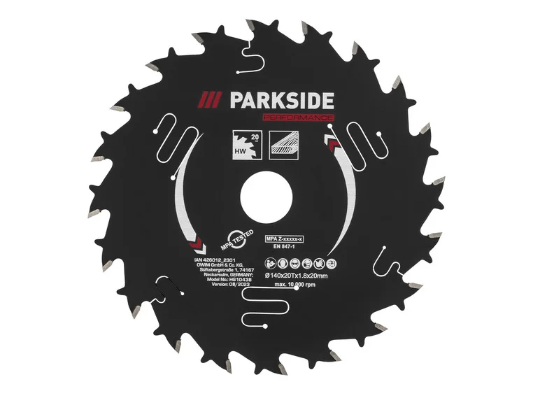 PARKSIDE PERFORMANCE® -pyörösahanterä, 140 mm