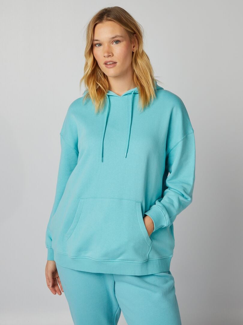 Hoodie met kangoeroezak - BLAUW