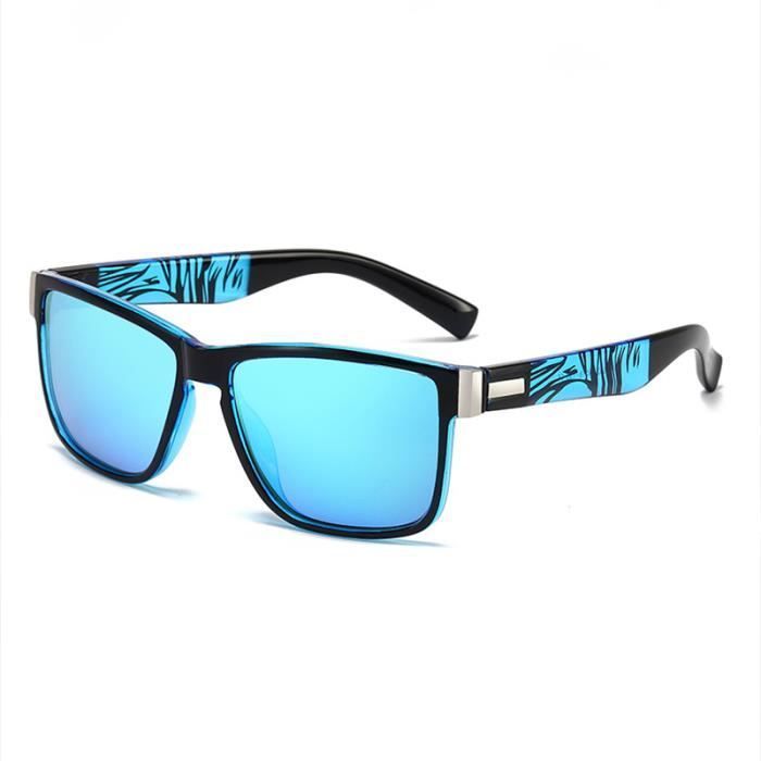 Gafas de sol polarizadas SHARPHY para hombre, ciclismo, montura a rayas, deportes, conducción, pesca, color azul, protección UV.