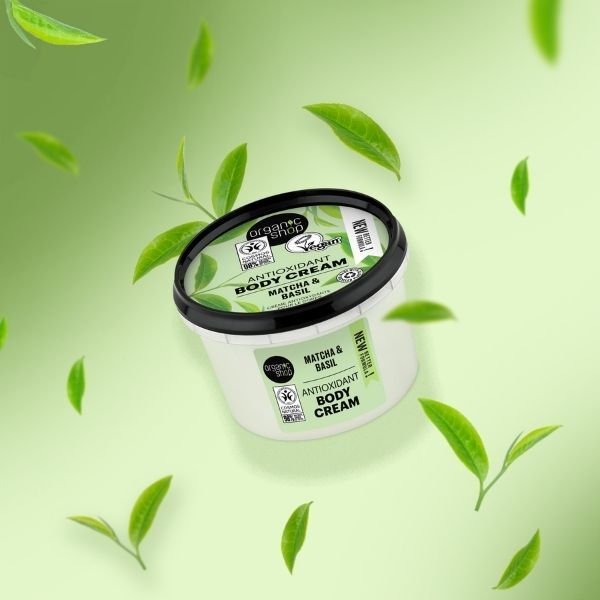 Organic Shop Antioxidačný telový krém Matcha a bazalka 250ml