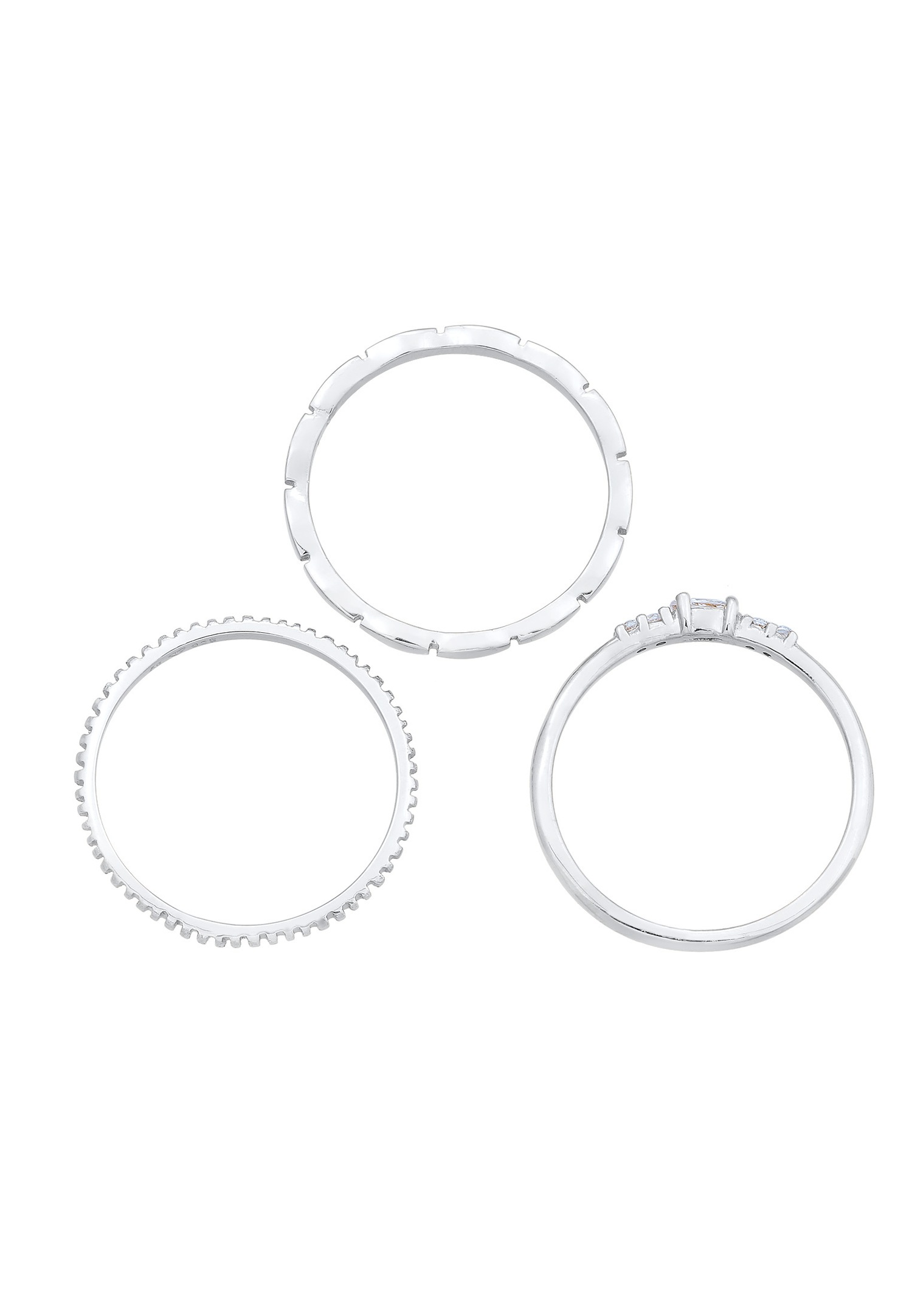 Elli Femmes pile Marquise Basique Set avec cristaux de zirconium en argent sterling 925