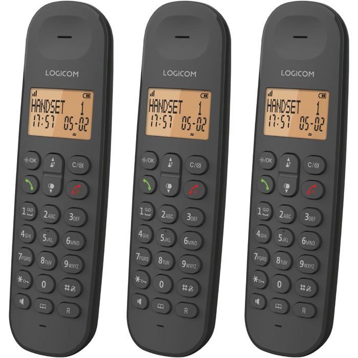 FLEUVE - Telefone fixo - Iloa 350 - DECT sem secretária eletrônica - Trio - Analógico e DECT - Preto
