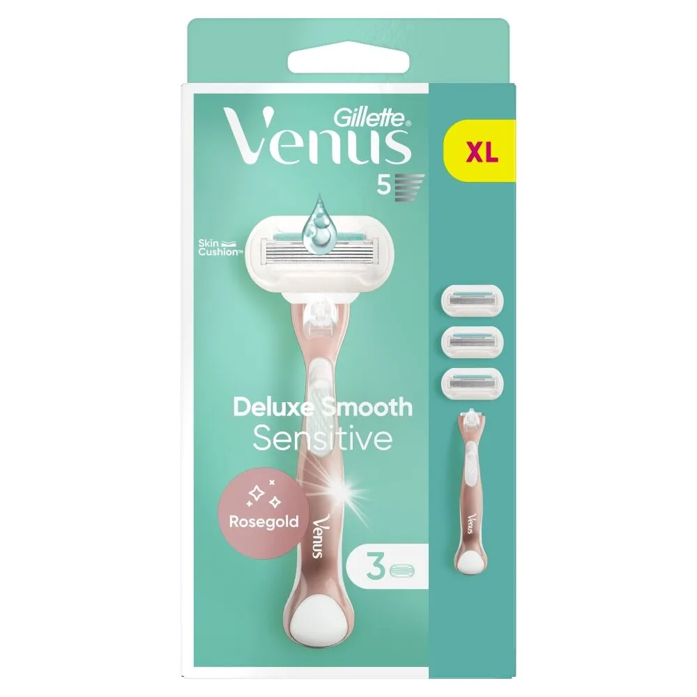 Gillette Venus Delux Sensitive Rosegold Maszynka do golenia + wkłady 3 szt.