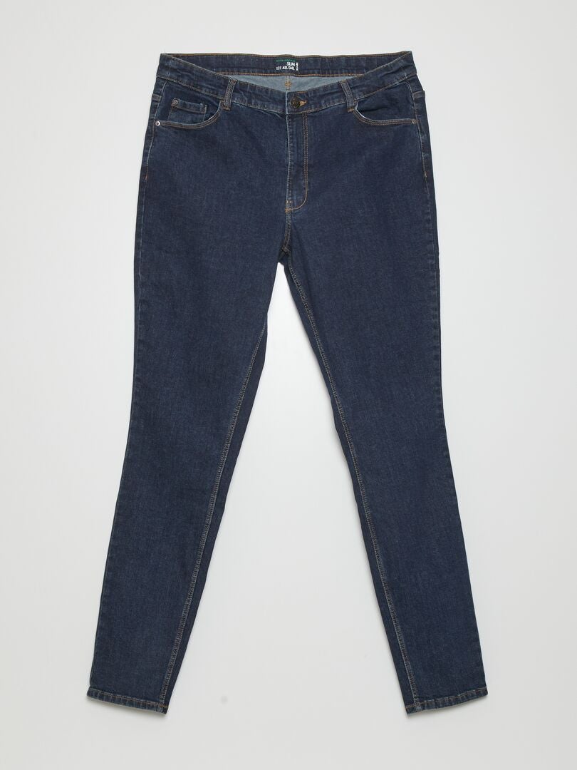 Calça jeans slim de cintura alta - tamanho 34 - azul
