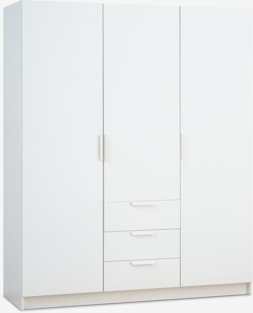 JENSLEV JENSLEV skapis 144x176 3 durvis 3 atvilktnes baltā krāsā