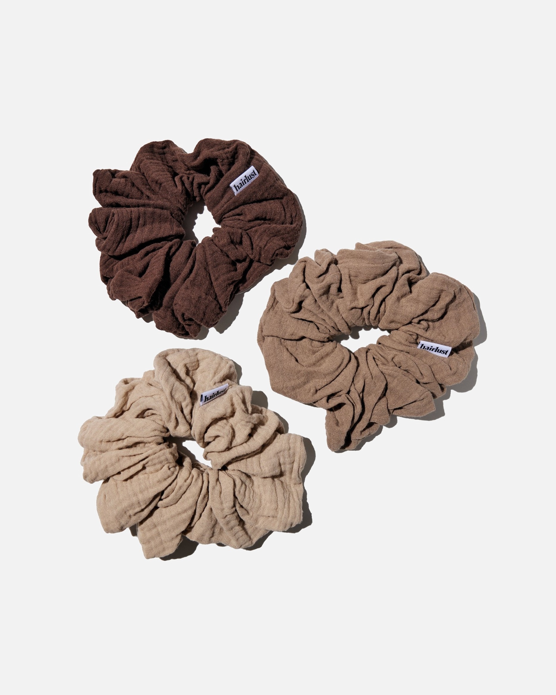 Hairlust Haargummis aus Baumwolle, XXL, Kaffeebraun – 1 Stück