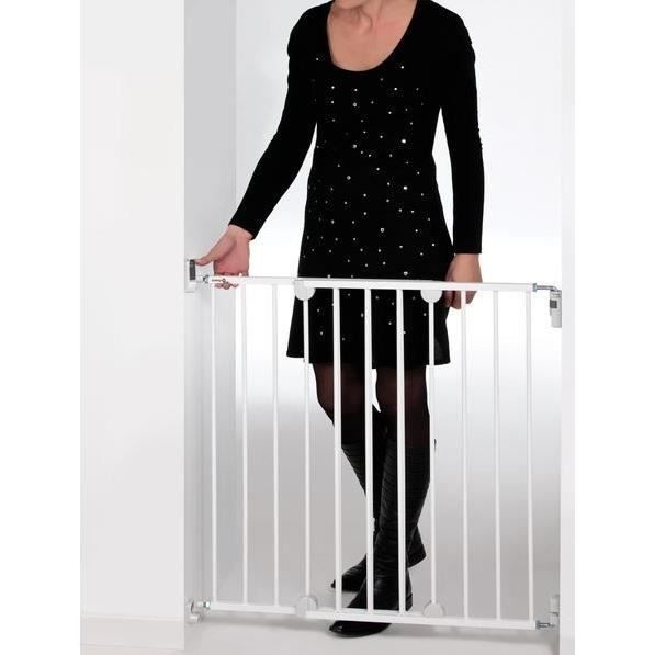 SAFETY 1ST Cancello di sicurezza estensibile a parete, larghezza da 62 a 102 cm, apertura con una mano in entrambe le direzioni - metallo bianco, fissaggio