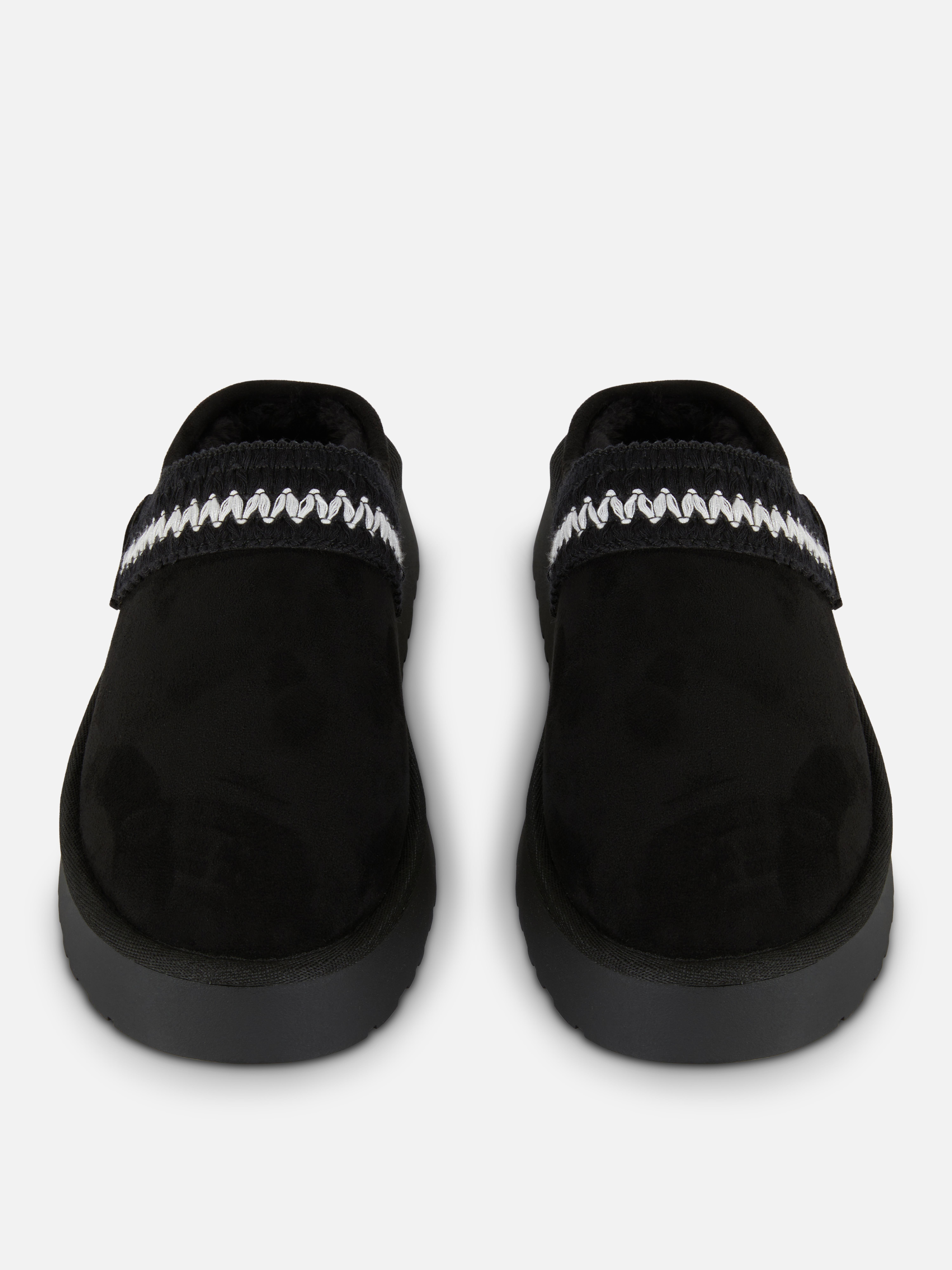 Saboți căptușiți Saboți cu slingback, căptușeală pufoasă și talpă groasă