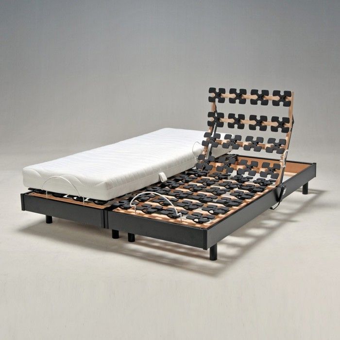 Conjunto de 2 bases de cama elétricas ajustáveis FLEXPALACE 2x80x200 / Pretas