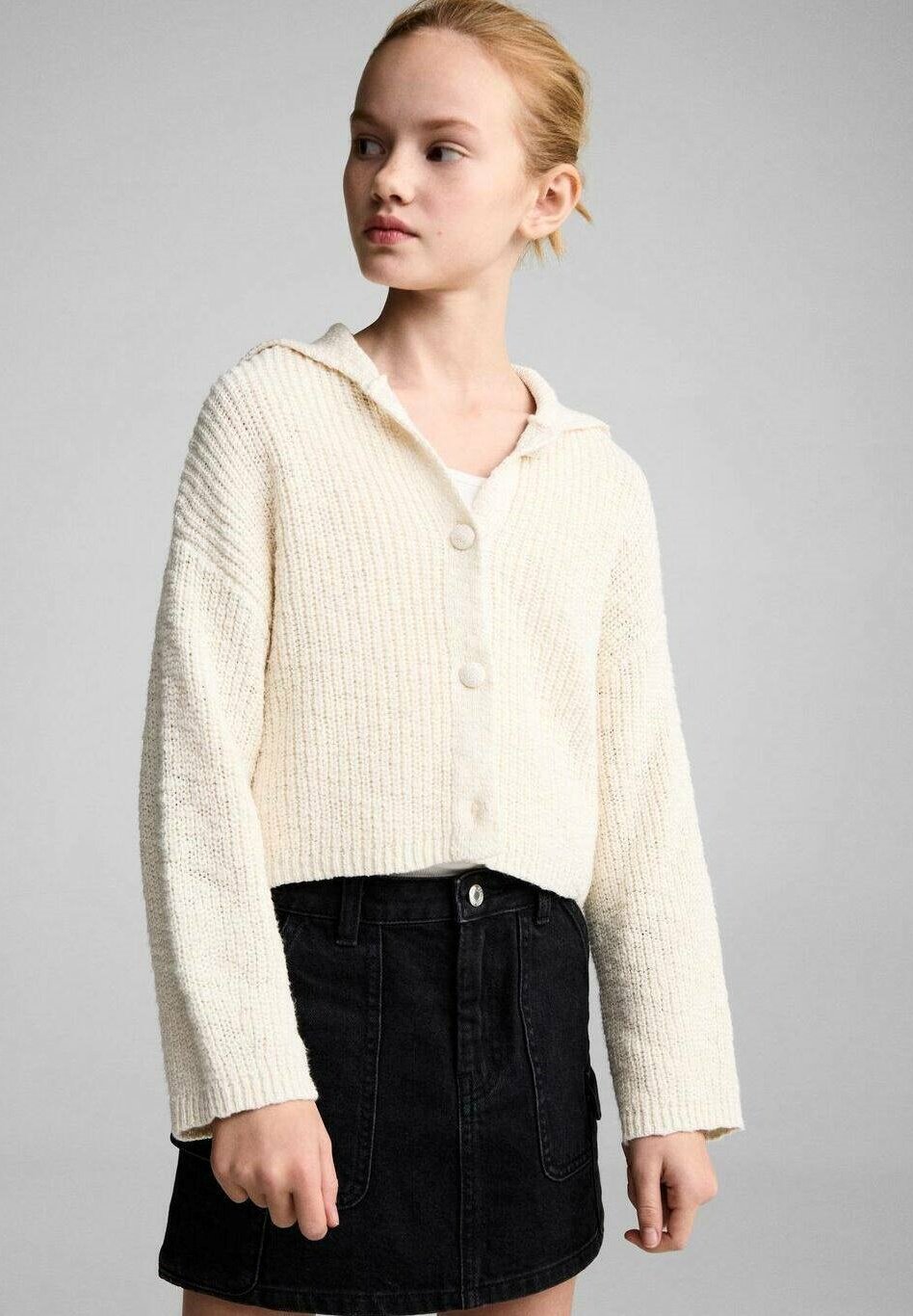 Dětská džínová sukně Mango - černá denim