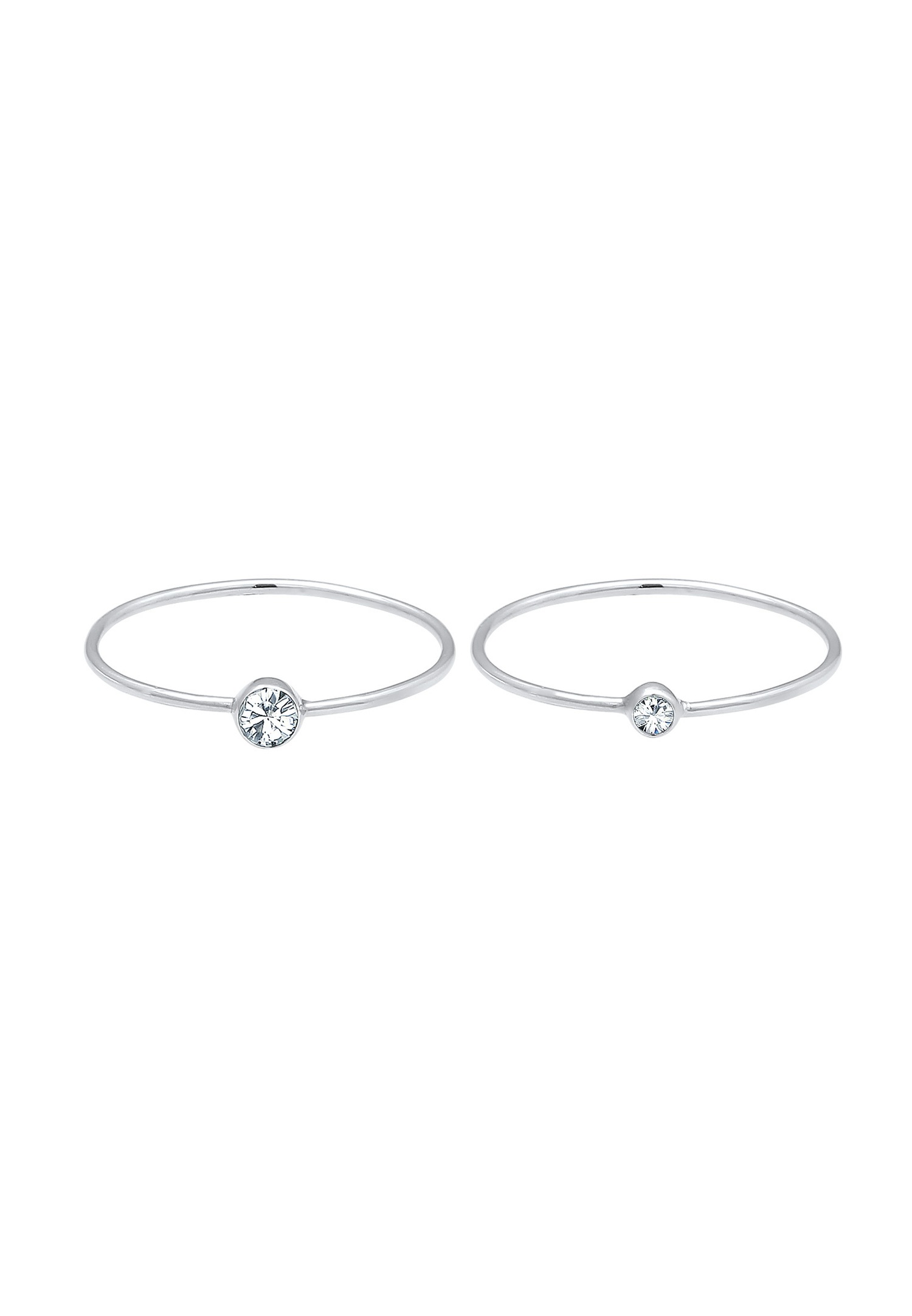 Elli Ensemble pour Femmes Élégant Basique avec Cristaux en Argent Sterling 925