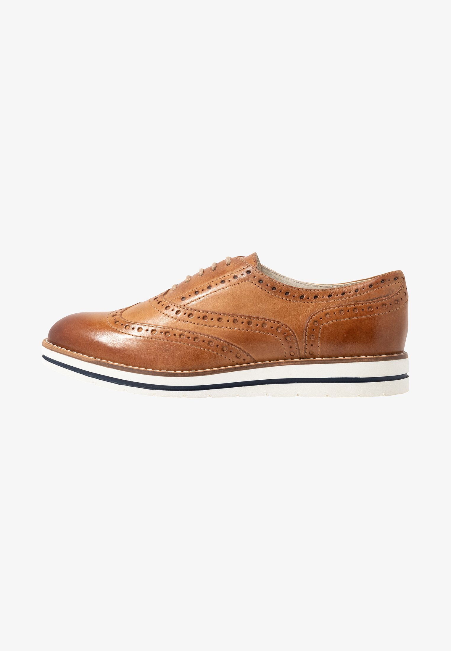 Anna Field LEATHER - Casual veterschoenen - cognac