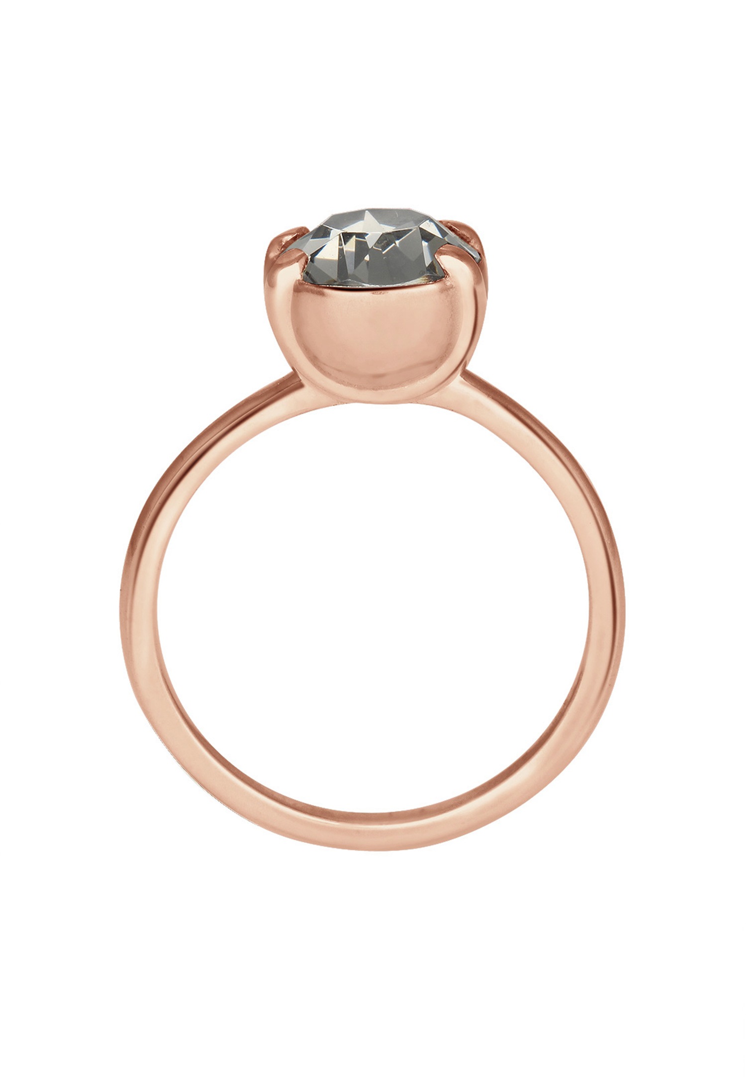 Elli Femmes Solitaire Elégant avec Cristaux Rouge foncé en Argent Sterling 925 Plaqué Or