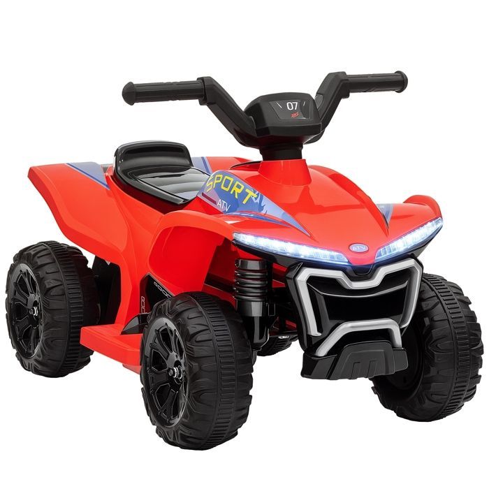 Quad eléctrico infantil AIYAPLAY - 6V - Velocidad máxima: 2,5 km/h - Con faros - Para niños de 18 a 36 meses - Rojo