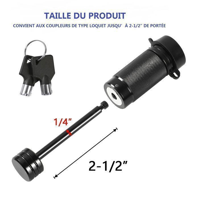 Candado de seguridad para enganche de remolque de 1/4