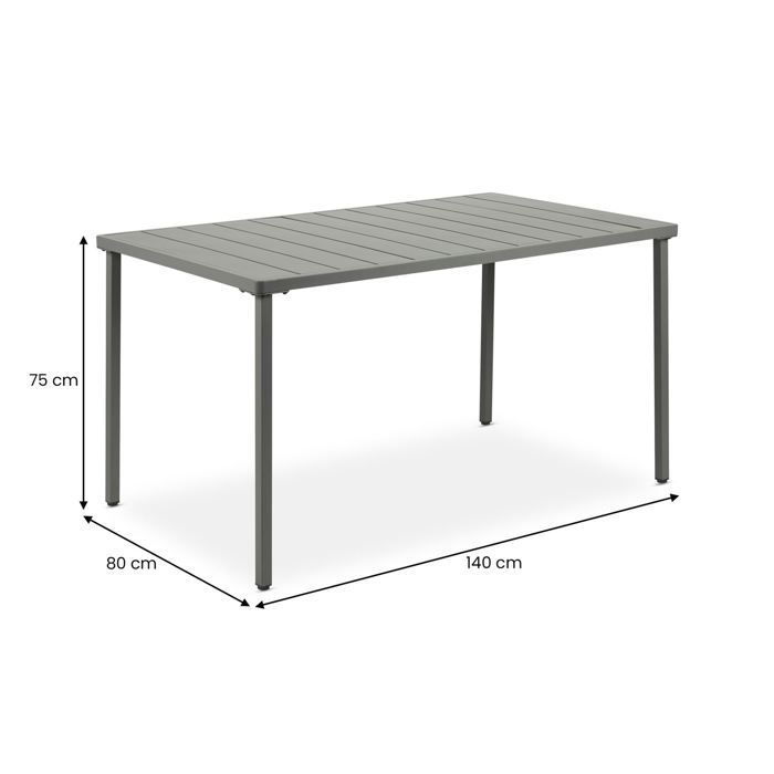 Set tavolo e sedie da giardino LAVANDA grigi, impilabili, resistenti alle intemperie e ai raggi UV.