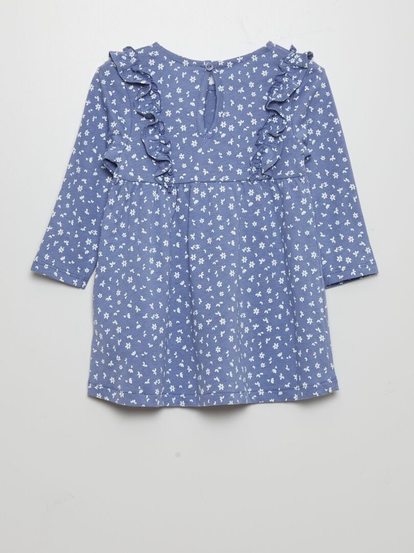 A-lijn jurk met stippen - BLAUW