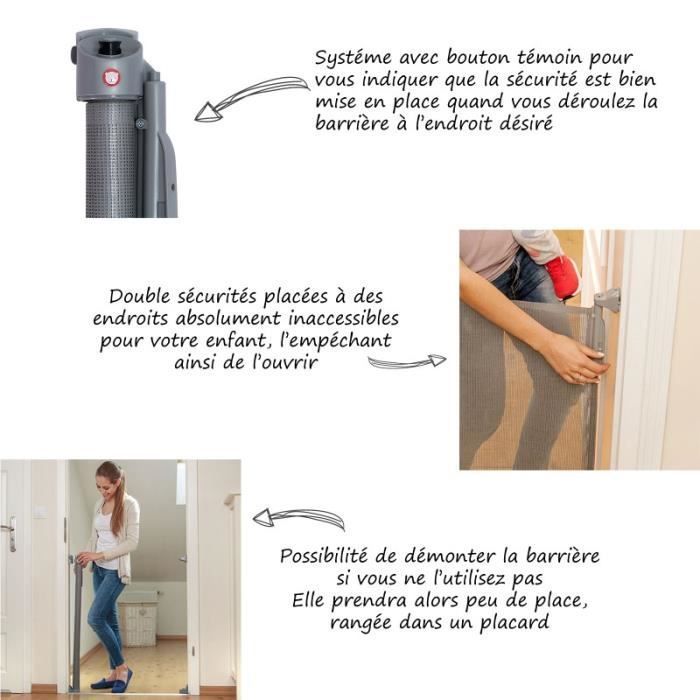 Barrière de sécurité pour enfant extensible TULIA - 3 couleurs (Noir)