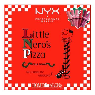 Sada profesionálního make-upu Nyx Butter Gloss Pizza Box Home Alone Coffret Lips Pink Tones Limited Edition 1 ks 1 ks