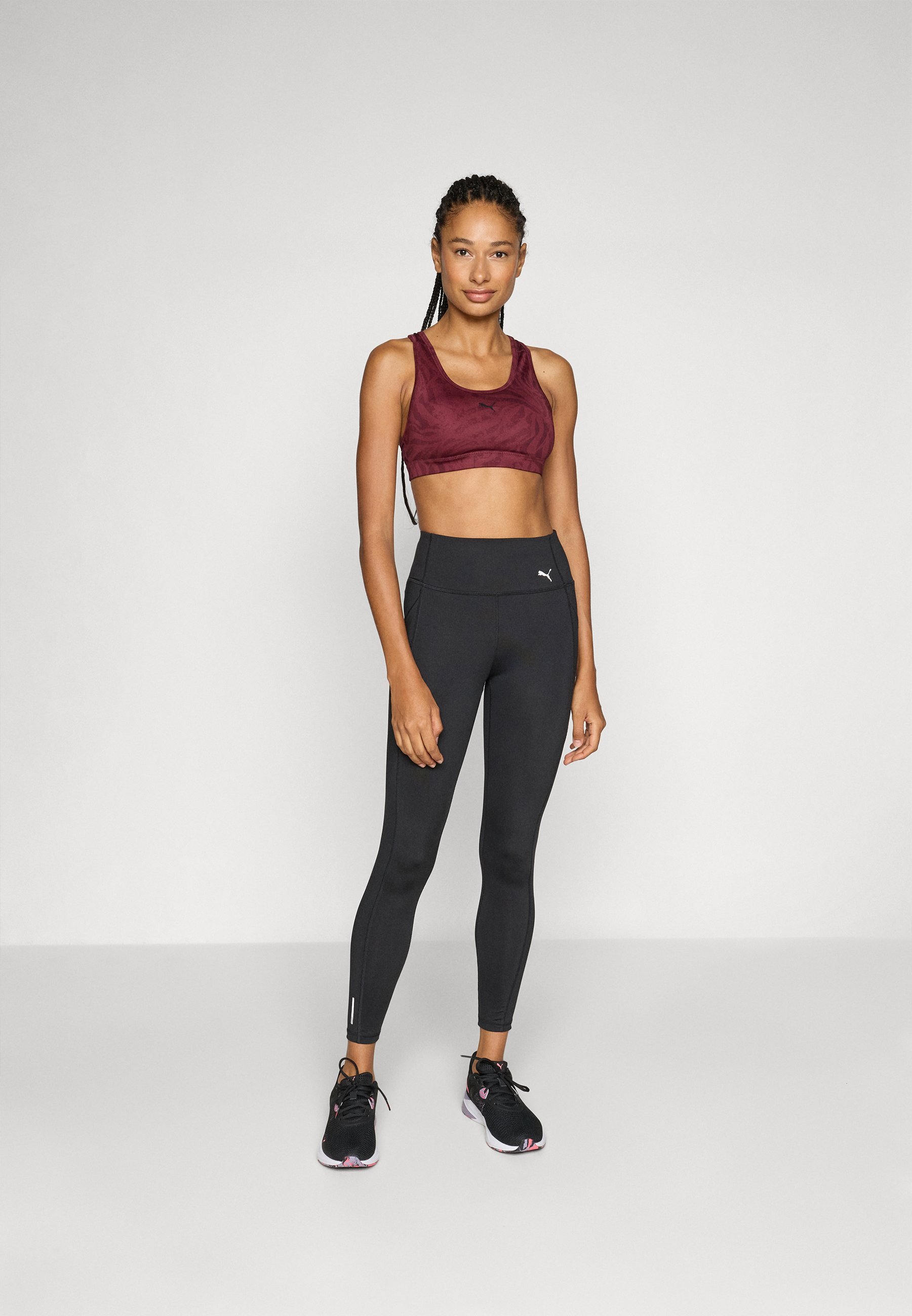 Soutien-gorge de sport Puma à rayures et rembourrage - Maintien moyen - effet rubis scintillant
