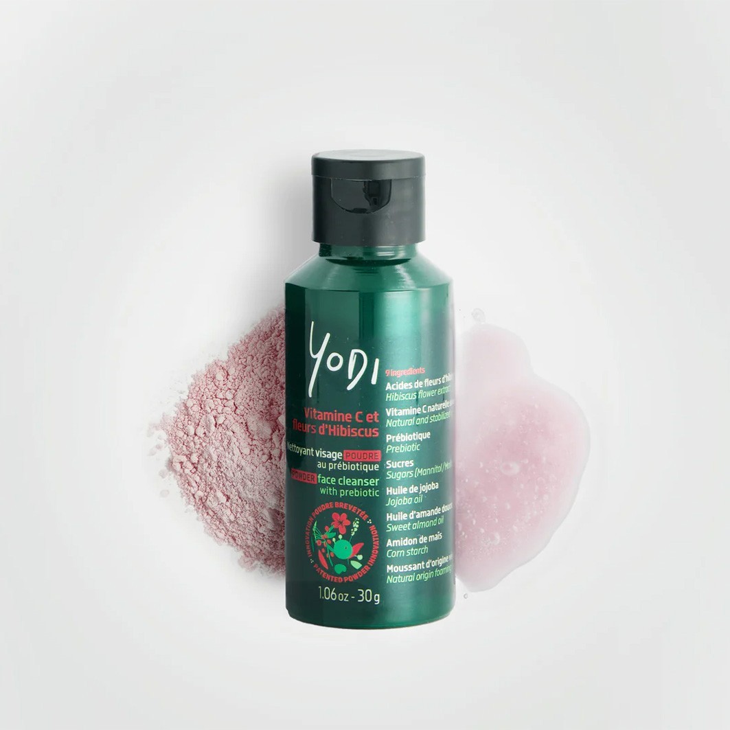 Yodi Vitamine C et Fleurs d'hibiscus Nettoyant visage en Poudre au Prébiotique