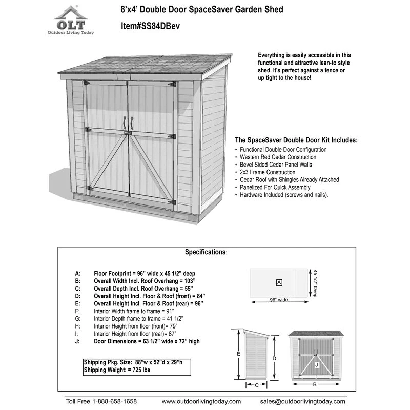SpaceSaver 2,4 m L x 1,2 m S Massiivipuinen työkaluvaja