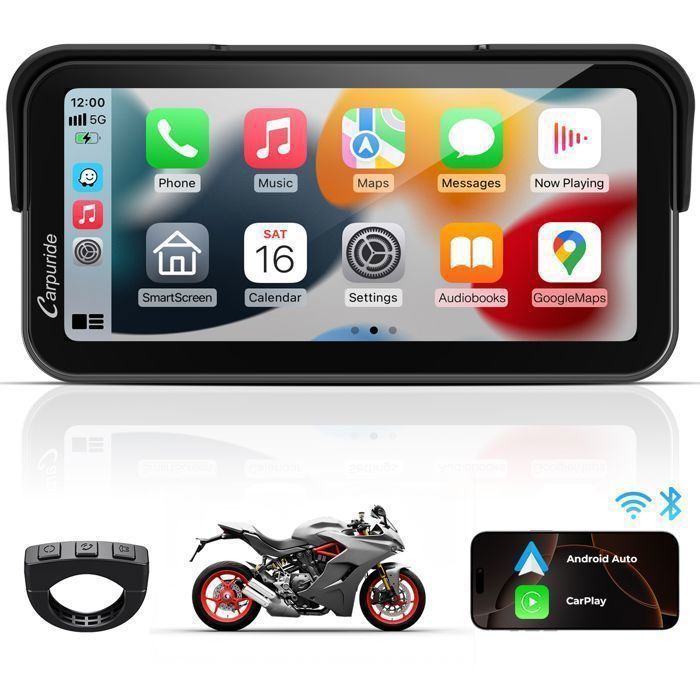 Autorradio Carpuride W603, pantalla para motocicleta de 6.3