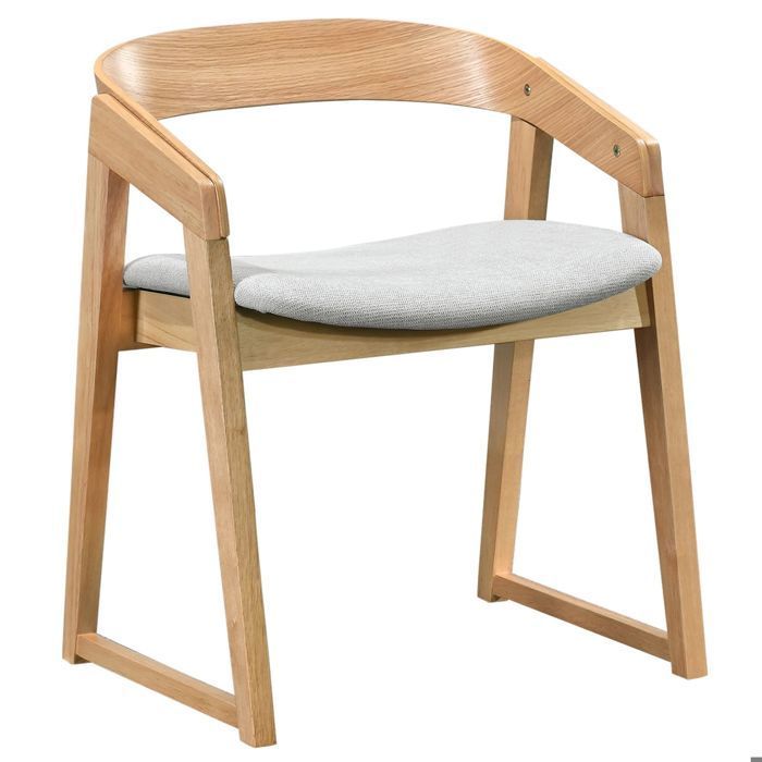 Sedia in legno – SALOSS – legno chiaro/grigio chiaro