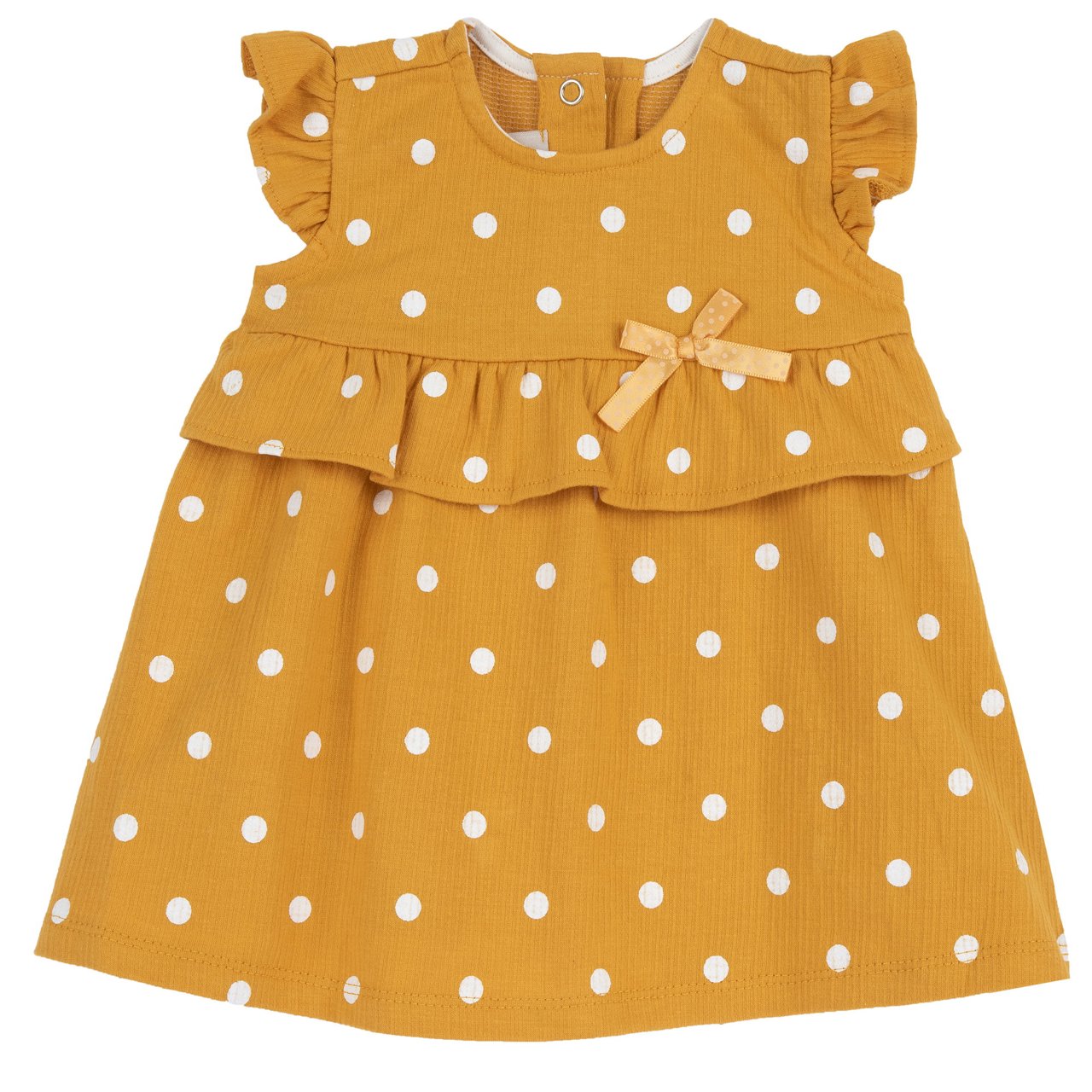 Gelbes Kleid mit weißen Punkten