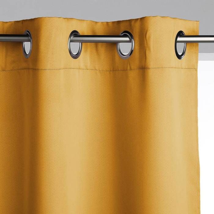 Cortina opaca color amarillo mostaza de 140x260 cm - Atmosphere Interior Designer