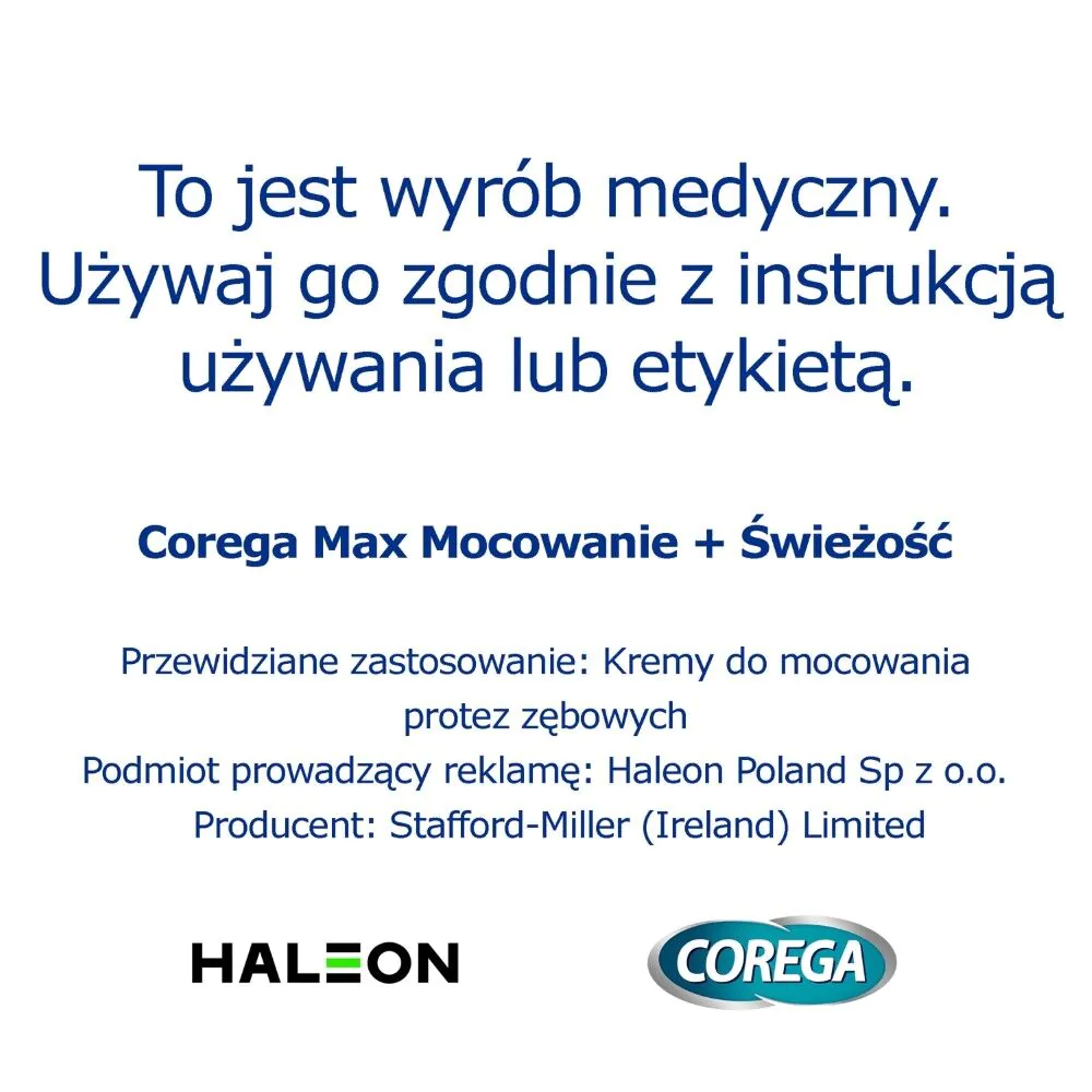 Corega Power Max Mocowanie + Świeżość Krem do protez