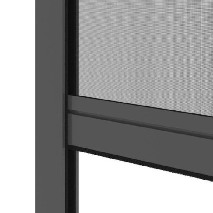 Window mosquito net, 125 x 145 cm, in anthracite grey aluminum - Can be cut to size in width and height
