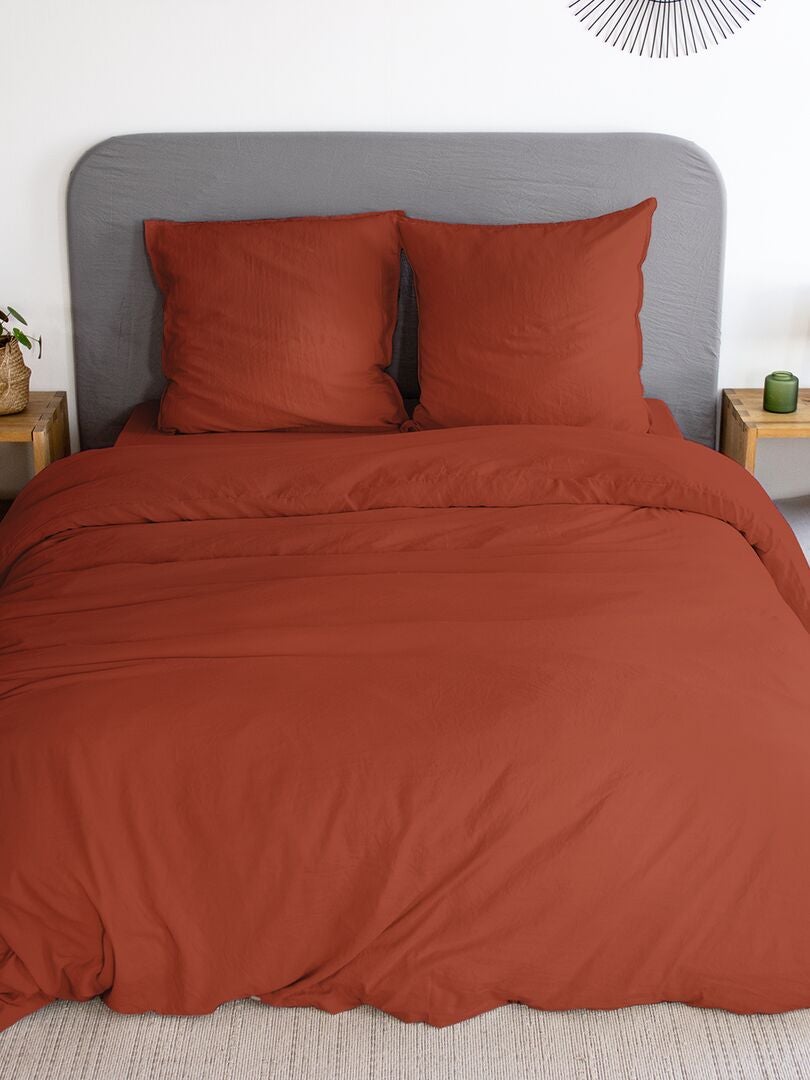 Conjunto de cama ultramacio, cor sólida - cama de casal - VERMELHO