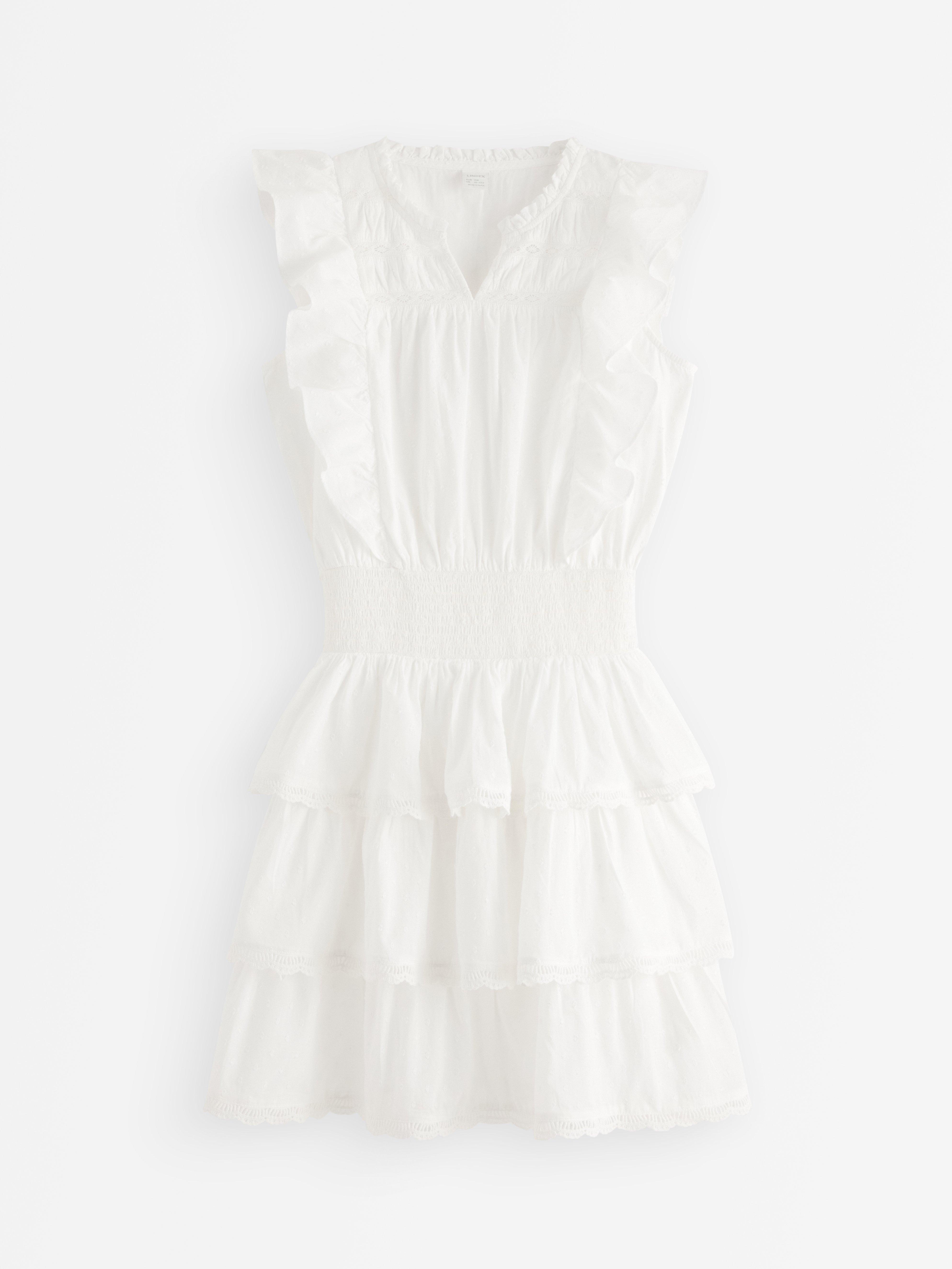 Rochie cu volane Off White