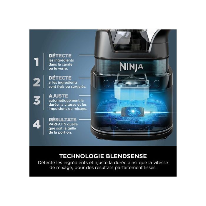 Licuadora Ninja Detect Power Blender Pro 1200W - 2 en 1 TB301EU - 2L - 15 modos - 10 velocidades - Negra