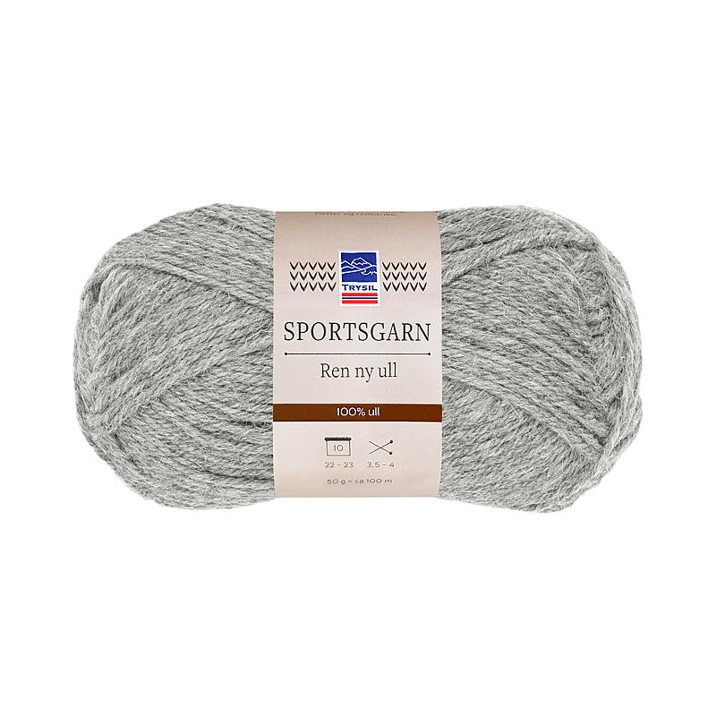 Laine Trysil Sports 100 % pure laine vierge, gris clair