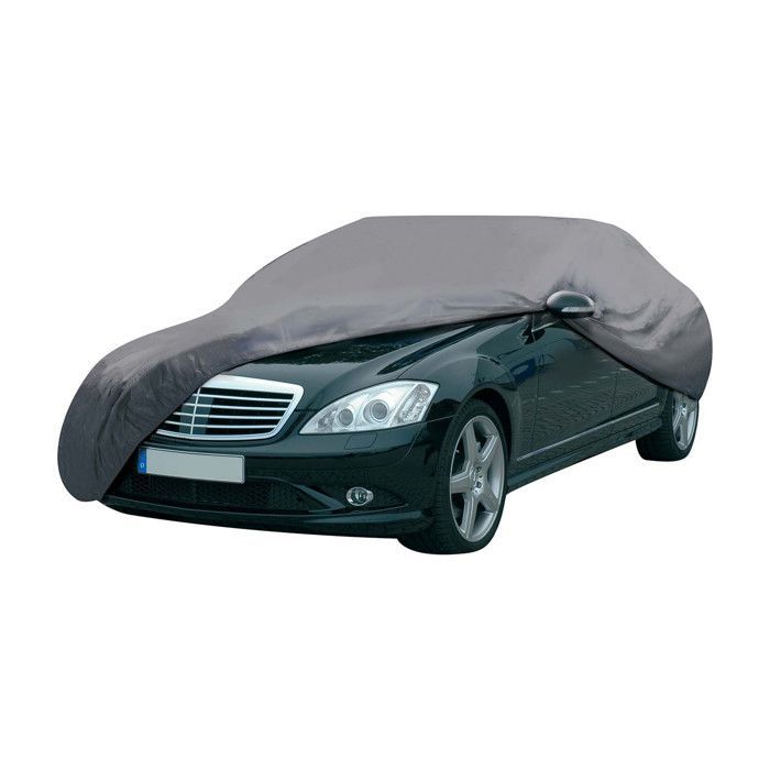 Funda para coche DUNLOP XL 534x178x120cm - Protección contra la intemperie y los rayos UV, negra, duradera, para almacenamiento a largo plazo.