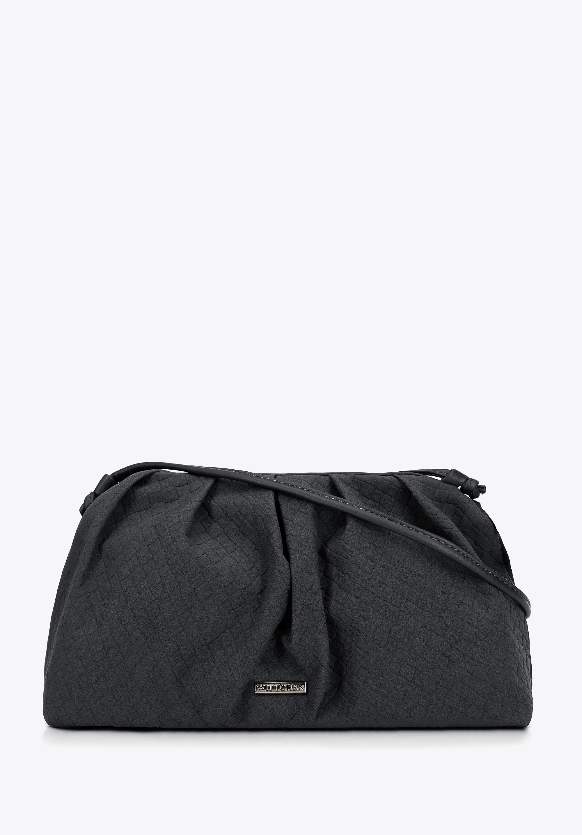 Damska torebka crossbody z marszczeniem szara