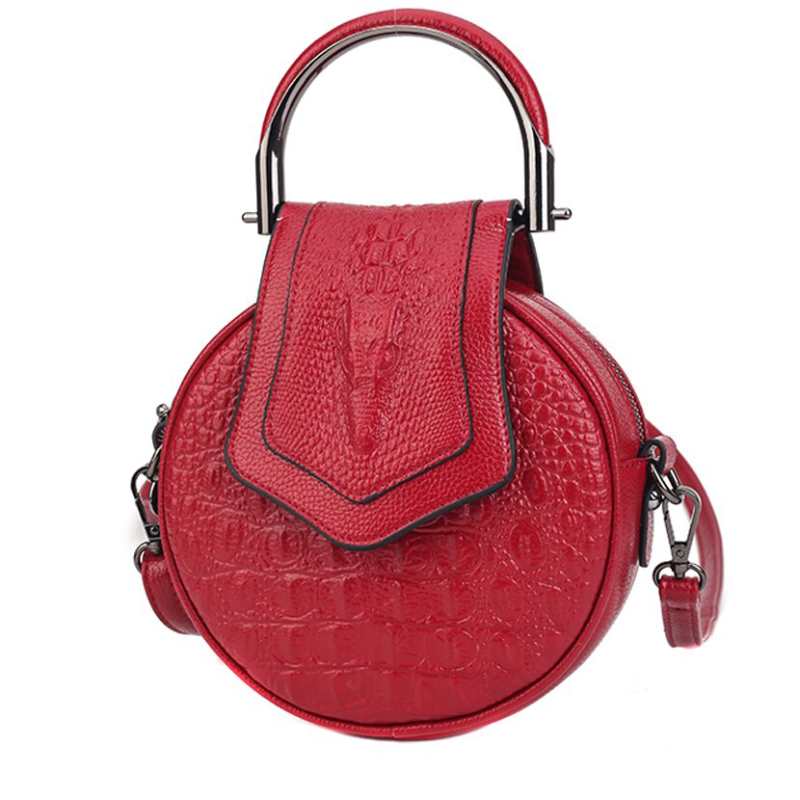 borse da donna in pelle con motivo coccodrillo, borse a tracolla piccole da donna, borsa a mano rotonda da donna, borsa a tracolla da donna