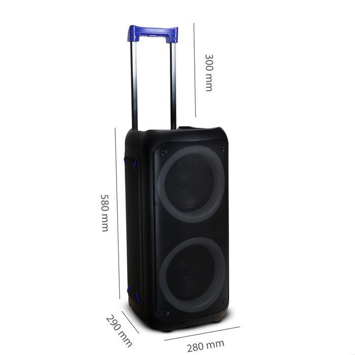 MOOOV 477371 Draagbare Bluetooth-luidspreker met lichteffecten 200W - Draadloos met batterij, 9 uur speeltijd