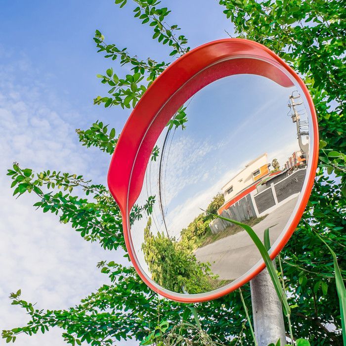 Relaxdays 60cm Traffic Mirror, Professional, Weatherproof, Indoor/Outdoor, Mounting Included