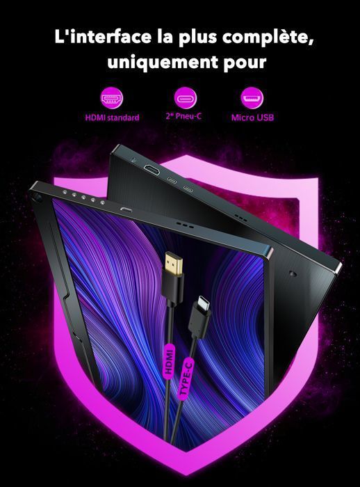 Écran portable ultra haute définition 4K de 17,3 pouces 3840*2160, rapport de contraste 1500:1, luminosité 500cd/m², 100 % AdobeRGB