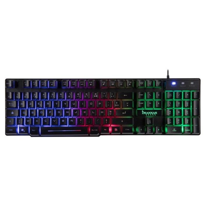Kit di periferiche da gioco - KONIX - Drakkar 4-in-1 - Tastiera AZERTY - Retroilluminazione a LED - Doppia porta USB
